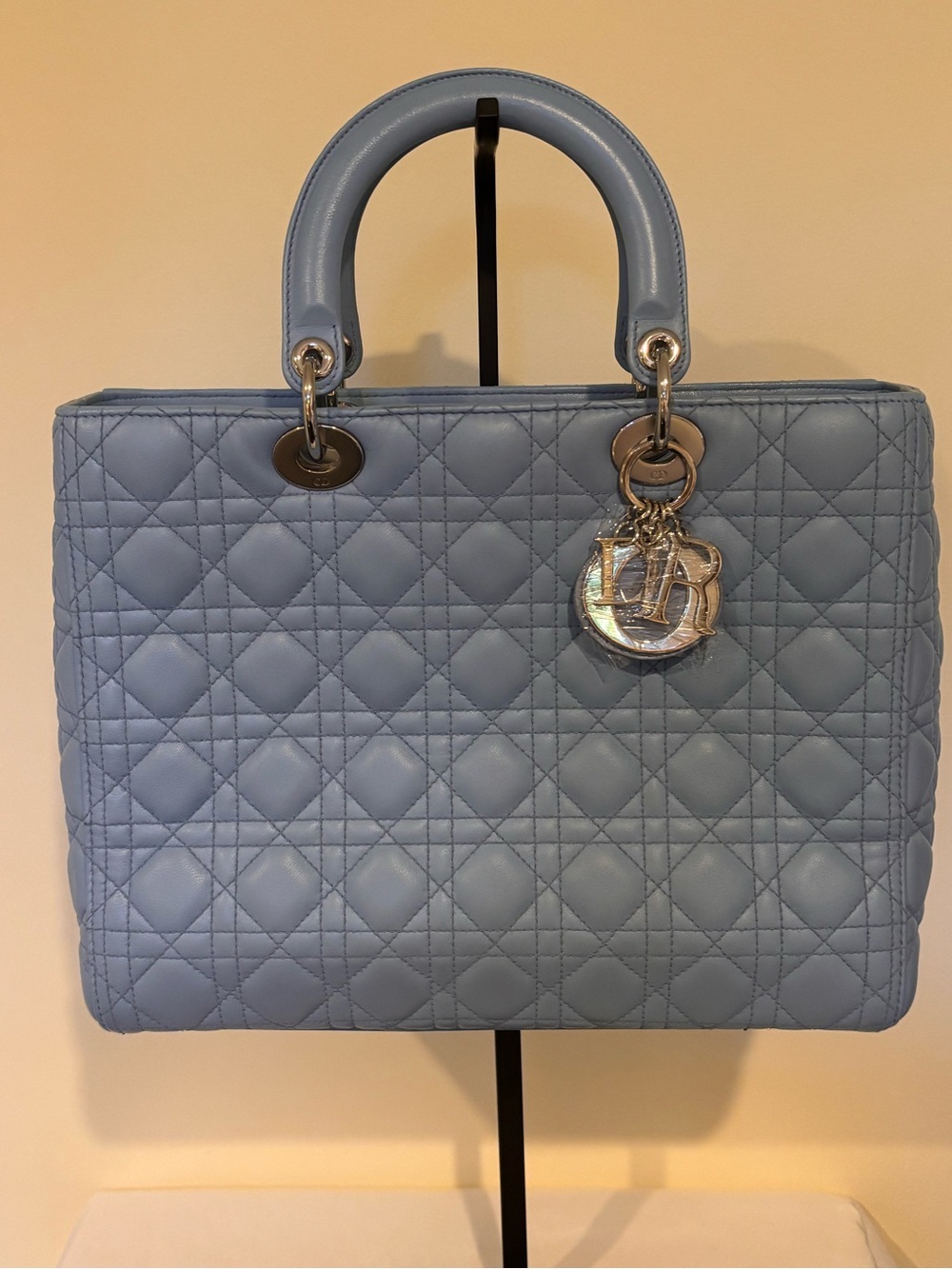 Christian Dior Lady Dior Cannage Light Blue Leather Bag | Authentic | Excellent